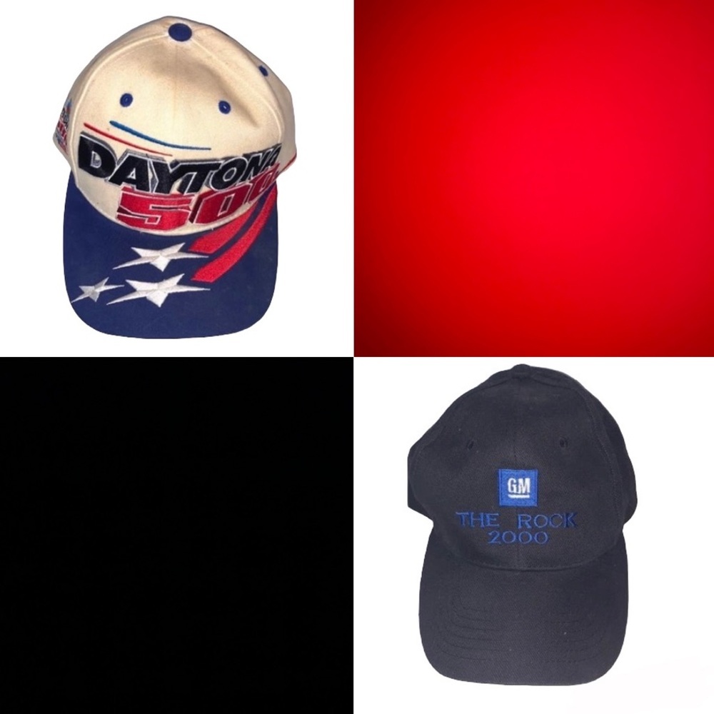 Bundle of 2 Vintage NASCAR 2000 Daytona 500 & The Rock 2000 Trucker Caps